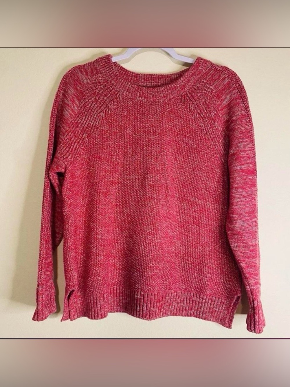 GAP Marled Pink Crewneck Sweater